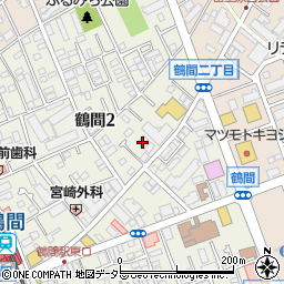鶴間・硝子店周辺の地図