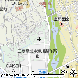 岐阜県中津川市駒場町周辺の地図