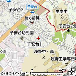 神奈川県横浜市神奈川区子安台周辺の地図