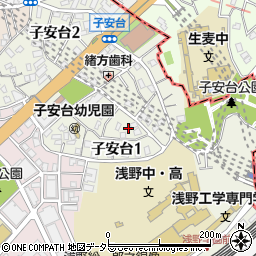 神奈川県横浜市神奈川区子安台周辺の地図
