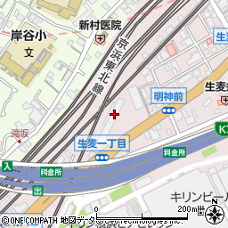 横浜市役所交通局自動車本部　鶴見営業所周辺の地図