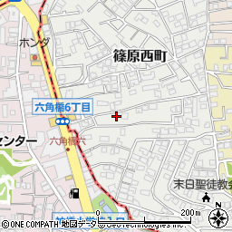 神奈川県横浜市港北区篠原西町14-35周辺の地図