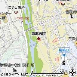 恵那医院周辺の地図