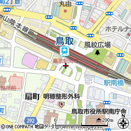 鳥取駅南口周辺の地図