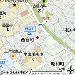 岐阜県中津川市西宮町周辺の地図