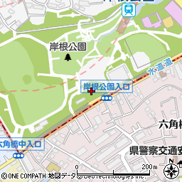 横浜市営駐輪場岸根公園駅周辺の地図
