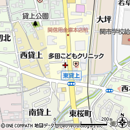 岐阜県関市東貸上57周辺の地図