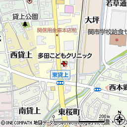 岐阜県関市東貸上周辺の地図