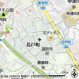 岐阜県中津川市花戸町周辺の地図