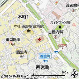 中津川市役所　ワーカーサポートセンター周辺の地図