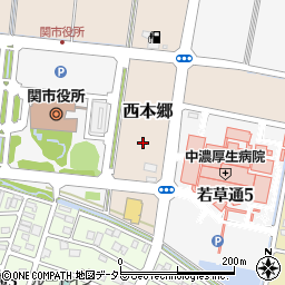 岐阜県関市西本郷周辺の地図