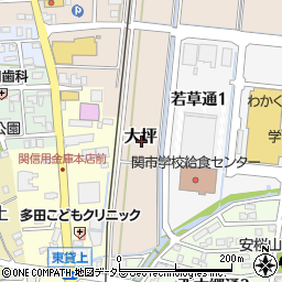 岐阜県関市大坪周辺の地図