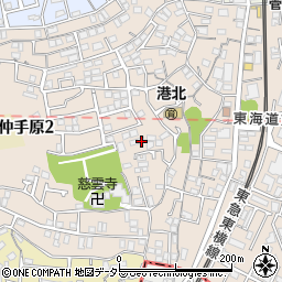神奈川県横浜市港北区仲手原周辺の地図