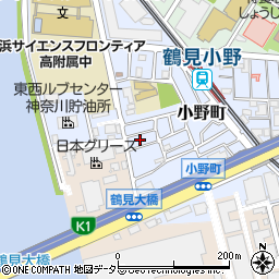 神奈川県横浜市鶴見区小野町周辺の地図