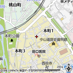 〒508-0041 岐阜県中津川市本町の地図