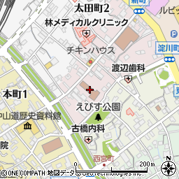 中津川郵便局周辺の地図