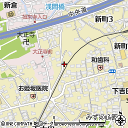 富士吉田市役所老人福祉センター　陶芸作業所周辺の地図