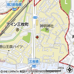 神奈川日産神奈川三枚町店周辺の地図