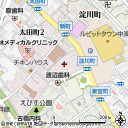 岐阜県中津川市新町周辺の地図