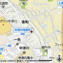 岐阜県中津川市東町周辺の地図