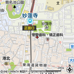 ラカーサ妙蓮寺周辺の地図
