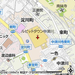 はなまるうどんルビットタウン中津川店周辺の地図