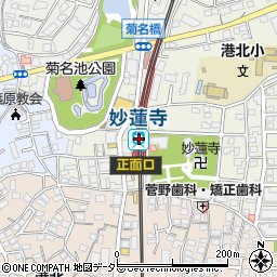 妙蓮寺駅周辺の地図
