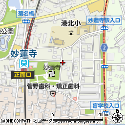 タイムズ妙蓮寺駅前第３駐車場周辺の地図