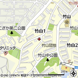 竹山団地１７０１号棟周辺の地図
