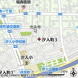神奈川県横浜市鶴見区汐入町3丁目44-1周辺の地図