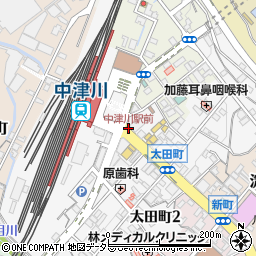 中津川駅前周辺の地図