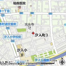神奈川県横浜市鶴見区汐入町3丁目44-2周辺の地図