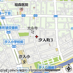 神奈川県横浜市鶴見区汐入町3丁目44-3周辺の地図