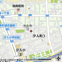 神奈川県横浜市鶴見区汐入町3丁目44-5周辺の地図