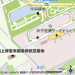 米子空港（米子鬼太郎空港）ターミナル国際線出発口周辺の地図