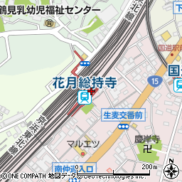 花月園前駅構内公衆トイレ周辺の地図