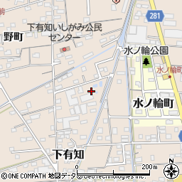 岐阜県関市下有知周辺の地図