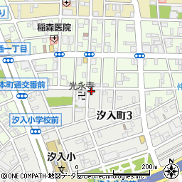 神奈川県横浜市鶴見区汐入町3丁目44-8周辺の地図