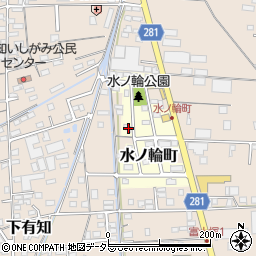 岐阜県関市水ノ輪町周辺の地図