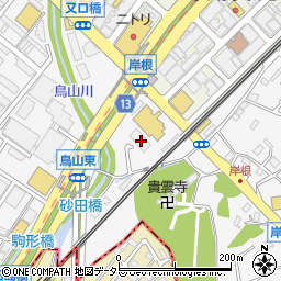 神奈川県横浜市港北区岸根町2周辺の地図