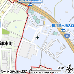 横浜市役所　水道局浄水部川井浄水場周辺の地図