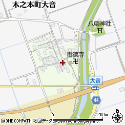 滋賀県長浜市木之本町田居周辺の地図