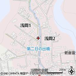 山梨県富士吉田市浅間周辺の地図