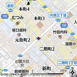 鳥取県鳥取市二階町周辺の地図