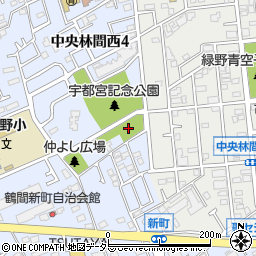 宇都宮記念公園ひのきの散歩道周辺の地図