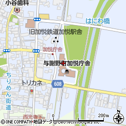 与謝野町加悦庁舎周辺の地図