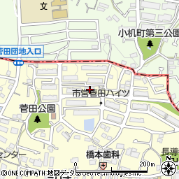 神奈川県横浜市神奈川区菅田町1622周辺の地図