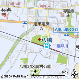 八橋城跡周辺の地図