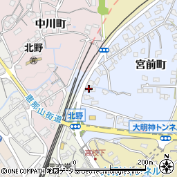 岐阜県中津川市宮前町1-3周辺の地図