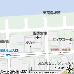 醍醐倉庫　東扇島倉庫周辺の地図